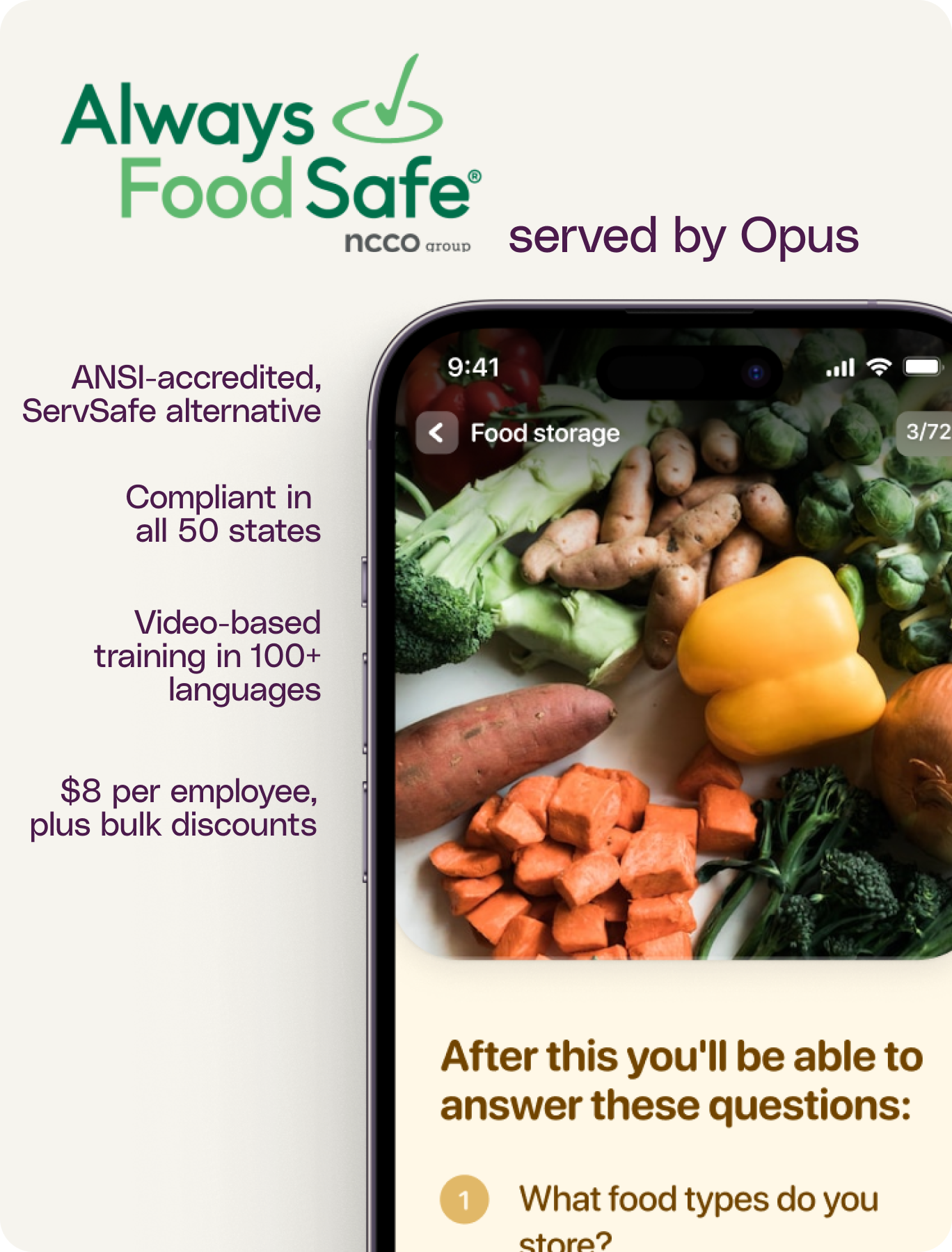 Food Manager and Food Handlers Certification Opus